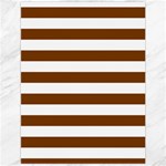 Horizontal Stripes - White and Chocolate Brown Canvas 12  x 16 