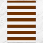 Horizontal Stripes - White and Chocolate Brown Canvas 12  x 18 