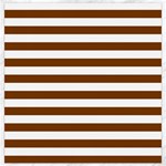 Horizontal Stripes - White and Chocolate Brown Canvas 16  x 16 