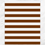 Horizontal Stripes - White and Chocolate Brown Canvas 16  x 20 