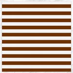 Horizontal Stripes - White and Chocolate Brown Canvas 20  x 20 