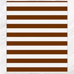Horizontal Stripes - White and Chocolate Brown Canvas 20  x 24 