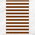Horizontal Stripes - White and Chocolate Brown Canvas 24  x 36 