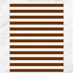 Horizontal Stripes - White and Chocolate Brown Canvas 36  x 48 