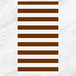 Horizontal Stripes - White and Chocolate Brown Canvas 40  x 72 