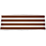 Horizontal Stripes - White and Chocolate Brown Body Pillow Case (Dakimakura) (One Side)