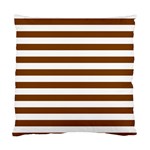 Horizontal Stripes - White and Chocolate Brown Standard Cushion Case (One Side)