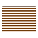 Horizontal Stripes - White and Chocolate Brown Double Sided Flano Blanket (Mini)