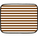 Horizontal Stripes - White and Chocolate Brown Fleece Blanket (Mini)