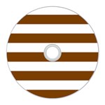 Horizontal Stripes - White and Chocolate Brown CD Wall Clock
