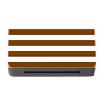 Horizontal Stripes - White and Chocolate Brown Memory Card Reader with CF