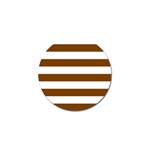 Horizontal Stripes - White and Chocolate Brown Golf Ball Marker
