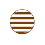 Horizontal Stripes - White and Chocolate Brown Hat Clip Ball Marker
