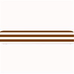 Horizontal Stripes - White and Chocolate Brown Small Bar Mat