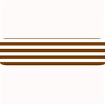 Horizontal Stripes - White and Chocolate Brown Medium Bar Mat