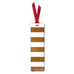 Horizontal Stripes - White and Chocolate Brown Small Book Mark