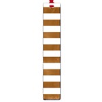 Horizontal Stripes - White and Chocolate Brown Large Book Mark