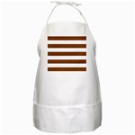 Horizontal Stripes - White and Chocolate Brown BBQ Apron