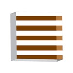 Horizontal Stripes - White and Chocolate Brown 4 x 4  Acrylic Photo Block