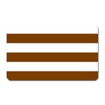 Horizontal Stripes - White and Chocolate Brown Magnet (Rectangular)