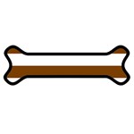 Horizontal Stripes - White and Chocolate Brown Magnet (Dog Bone)