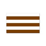 Horizontal Stripes - White and Chocolate Brown Sticker Rectangular (100 pack)