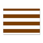 Horizontal Stripes - White and Chocolate Brown Sticker A4 (10 pack)
