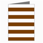 Horizontal Stripes - White and Chocolate Brown Greeting Card