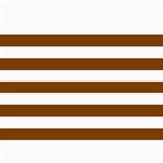 Horizontal Stripes - White and Chocolate Brown 5  x 7  Photo Cards
