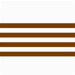 Horizontal Stripes - White and Chocolate Brown 4  x 8  Photo Cards