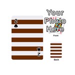 Horizontal Stripes - White and Chocolate Brown Playing Cards 54 (Mini)