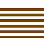 Horizontal Stripes - White and Chocolate Brown Birthday Cake 3D Greeting Card (7x5)