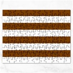 Horizontal Stripes - White and Chocolate Brown Jigsaw Puzzle (Rectangular)