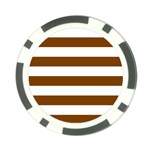 Horizontal Stripes - White and Chocolate Brown Poker Chip Card Guard (10 pack)