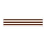 Horizontal Stripes - White and Auburn Brown Flano Scarf (Mini)