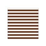 Horizontal Stripes - White and Auburn Brown Satin Bandana Scarf