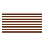 Horizontal Stripes - White and Auburn Brown Satin Shawl