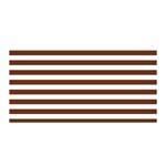 Horizontal Stripes - White and Auburn Brown Satin Wrap