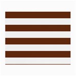 Horizontal Stripes - White and Auburn Brown Small Glasses Cloth (2 Sides)