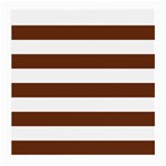 Horizontal Stripes - White and Auburn Brown Medium Glasses Cloth