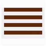 Horizontal Stripes - White and Auburn Brown Large Glasses Cloth