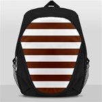 Horizontal Stripes - White and Auburn Brown Backpack Bag