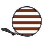 Horizontal Stripes - White and Auburn Brown Classic 20-CD Wallet