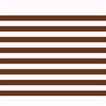 Horizontal Stripes - White and Auburn Brown Collage 8  x 10 