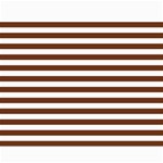 Horizontal Stripes - White and Auburn Brown Collage 11  x 14 