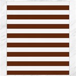 Horizontal Stripes - White and Auburn Brown Canvas 8  x 10 