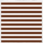 Horizontal Stripes - White and Auburn Brown Canvas 12  x 12 