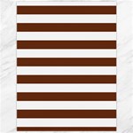 Horizontal Stripes - White and Auburn Brown Canvas 12  x 16 