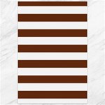 Horizontal Stripes - White and Auburn Brown Canvas 12  x 18 