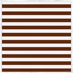 Horizontal Stripes - White and Auburn Brown Canvas 16  x 16 